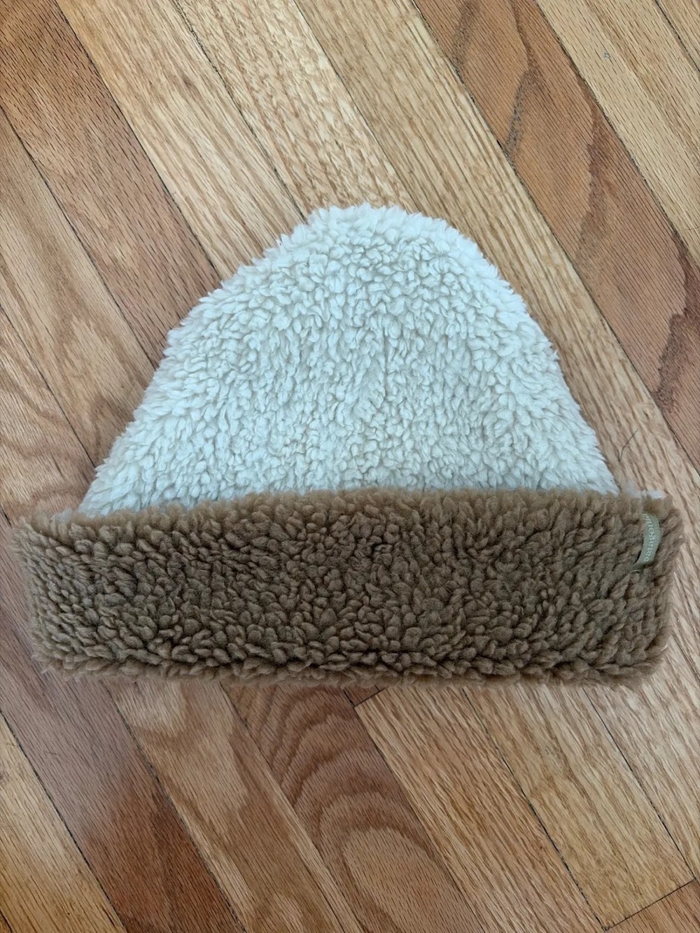 Patagonia Cream and Brown Sherpa Beanie